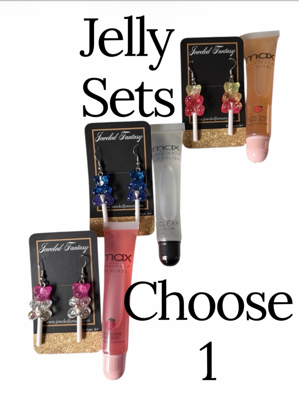 Jeweled Fantasy Jelly Bear & Max Lip Gloss Set